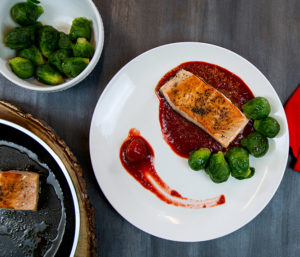 Salmon Fillets in Strawberry-Balsamic Reduction Sauce