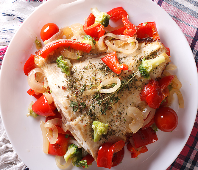 Baked Flounder with Vegetables